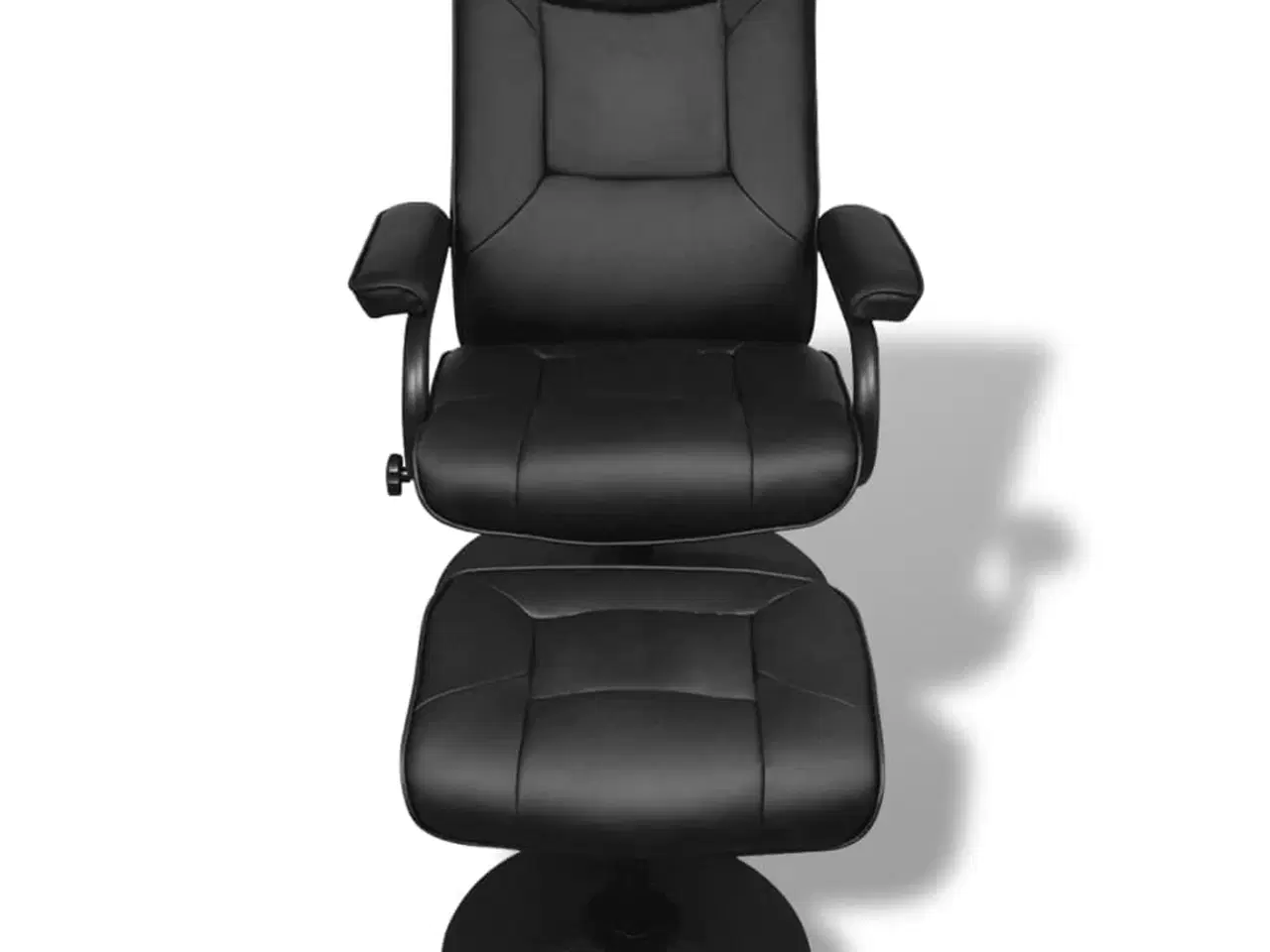 Billede 2 - Tv-stol med fodskammel sort kunstlæder