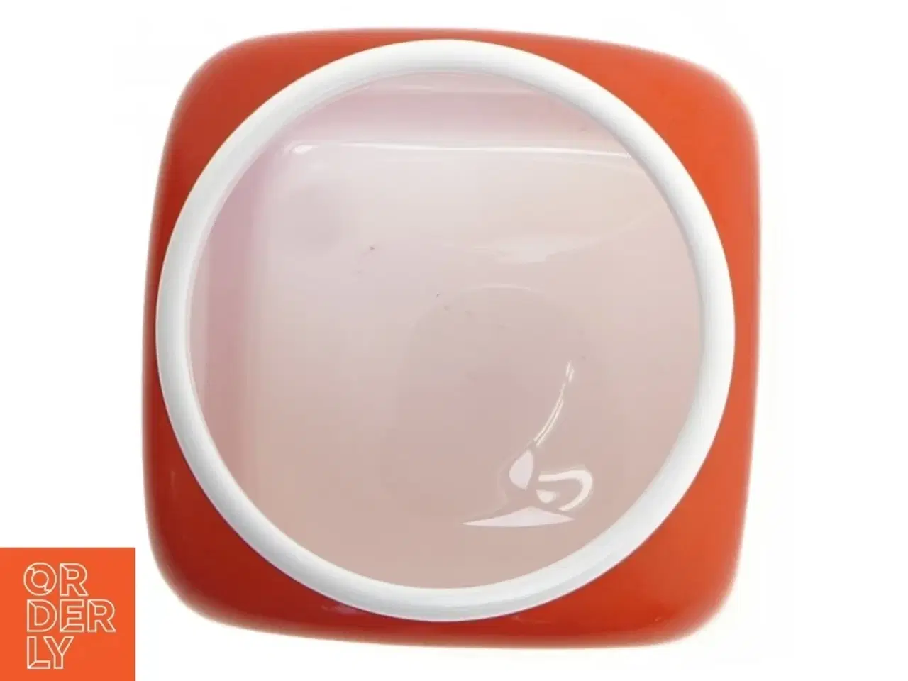 Billede 6 - Rød porcelæn beholder med låg (str. 15x9x9 cm)