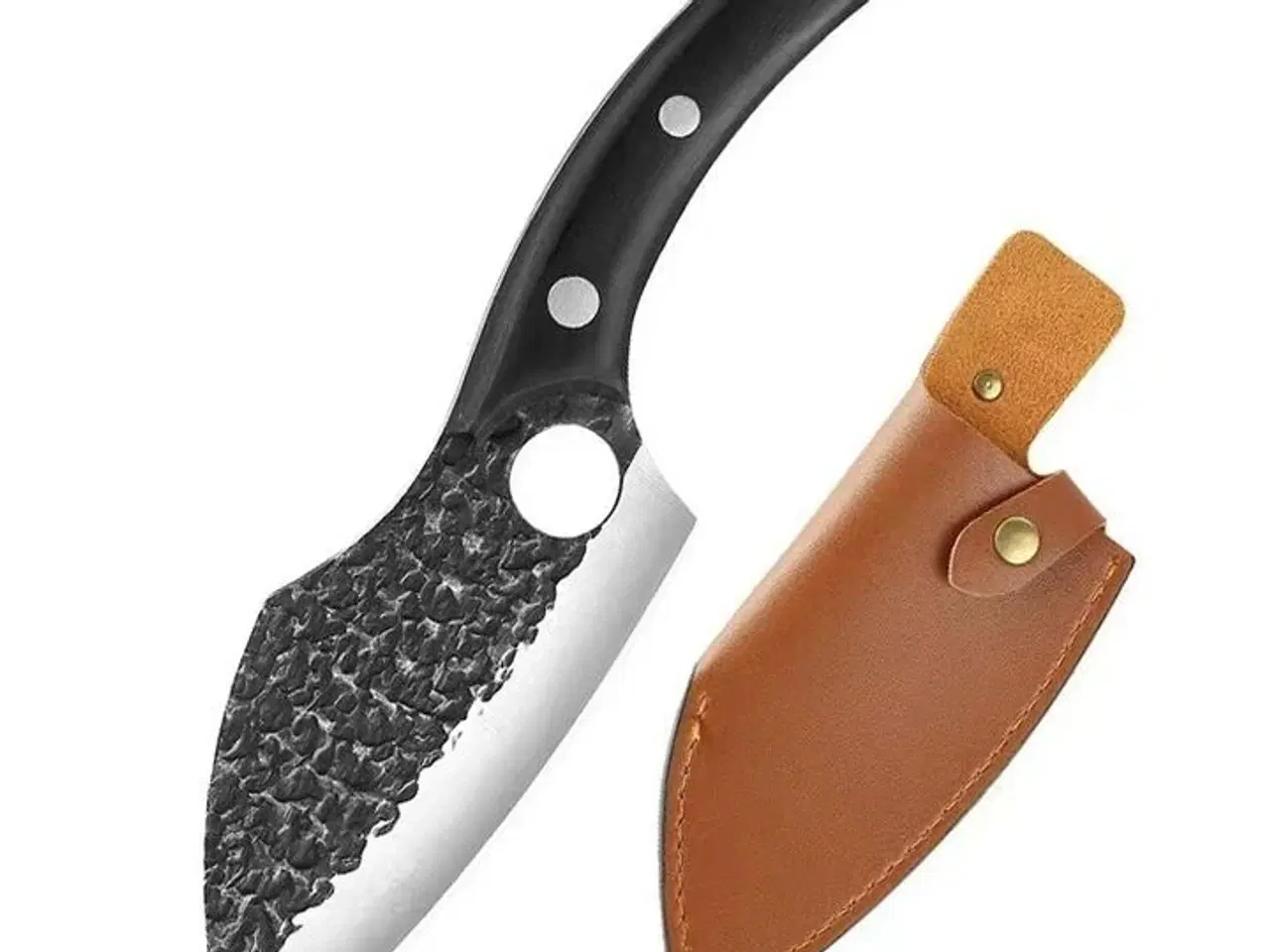 Billede 2 - 2 stk. Køkkenkniv med ergonomisk håndtag - Sort