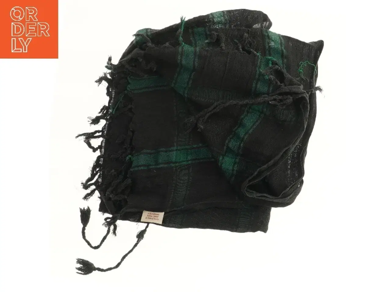 Billede 4 - Sort og grøn tørklæde (str. 110x116 cm)