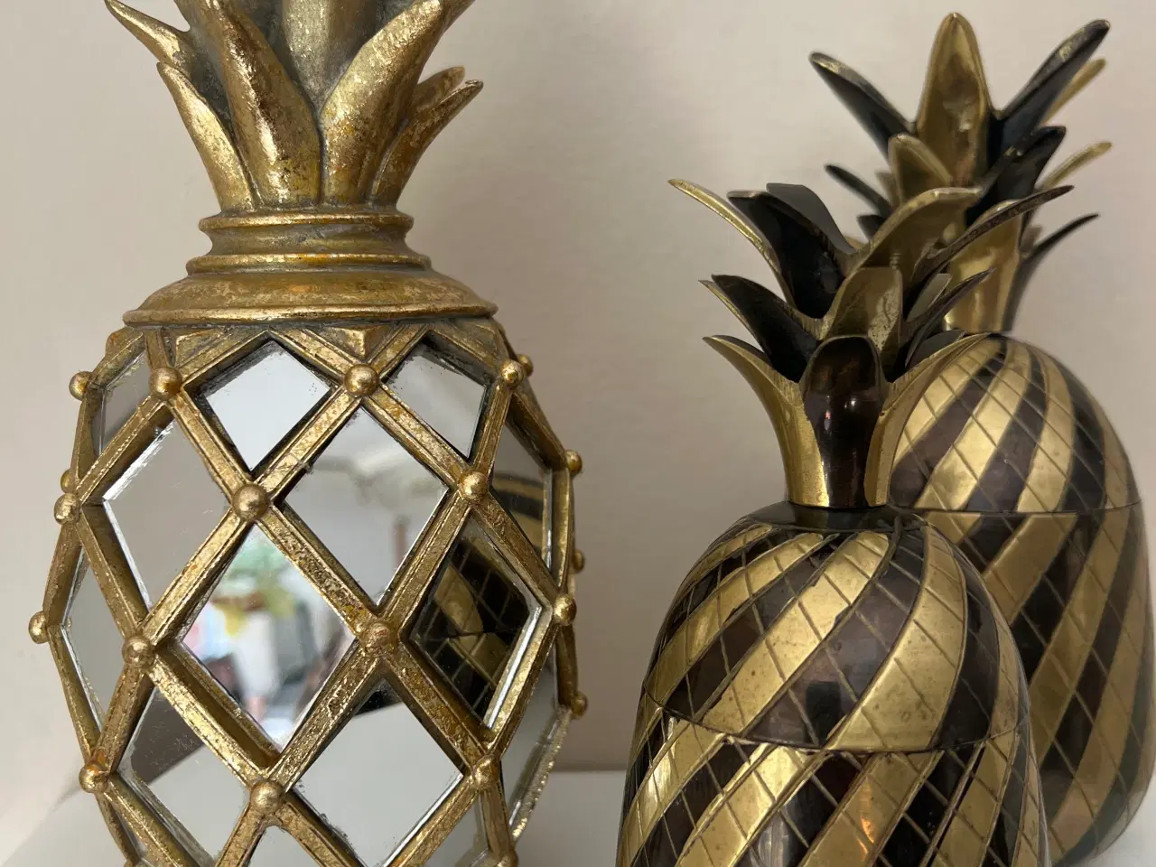 Billede 1 - Smuk ananas lysestage med spejle 