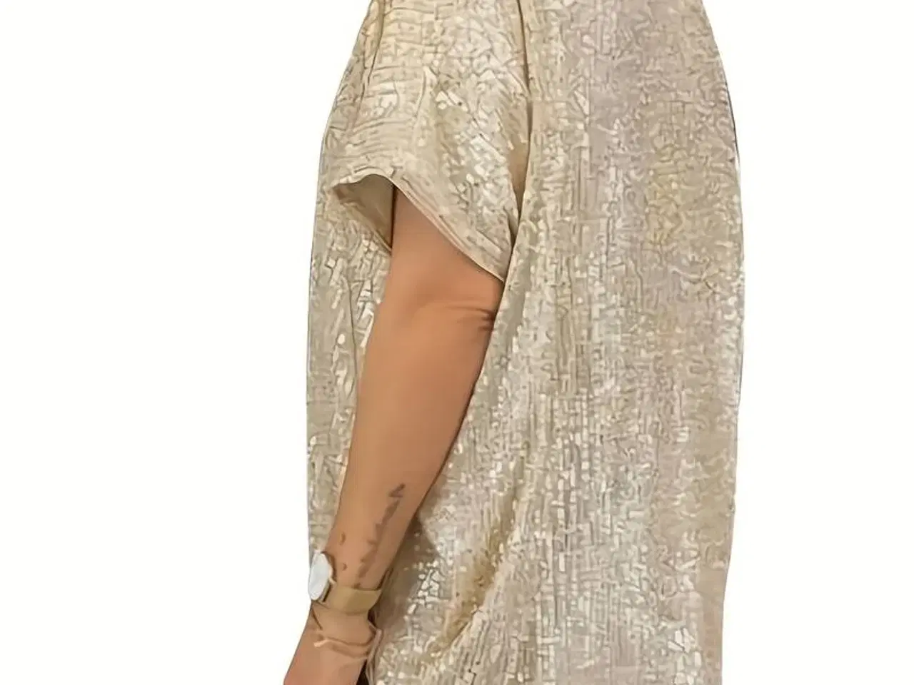 Billede 2 - Bluse. I gold Sequin . Str Medium/(Large)-flot