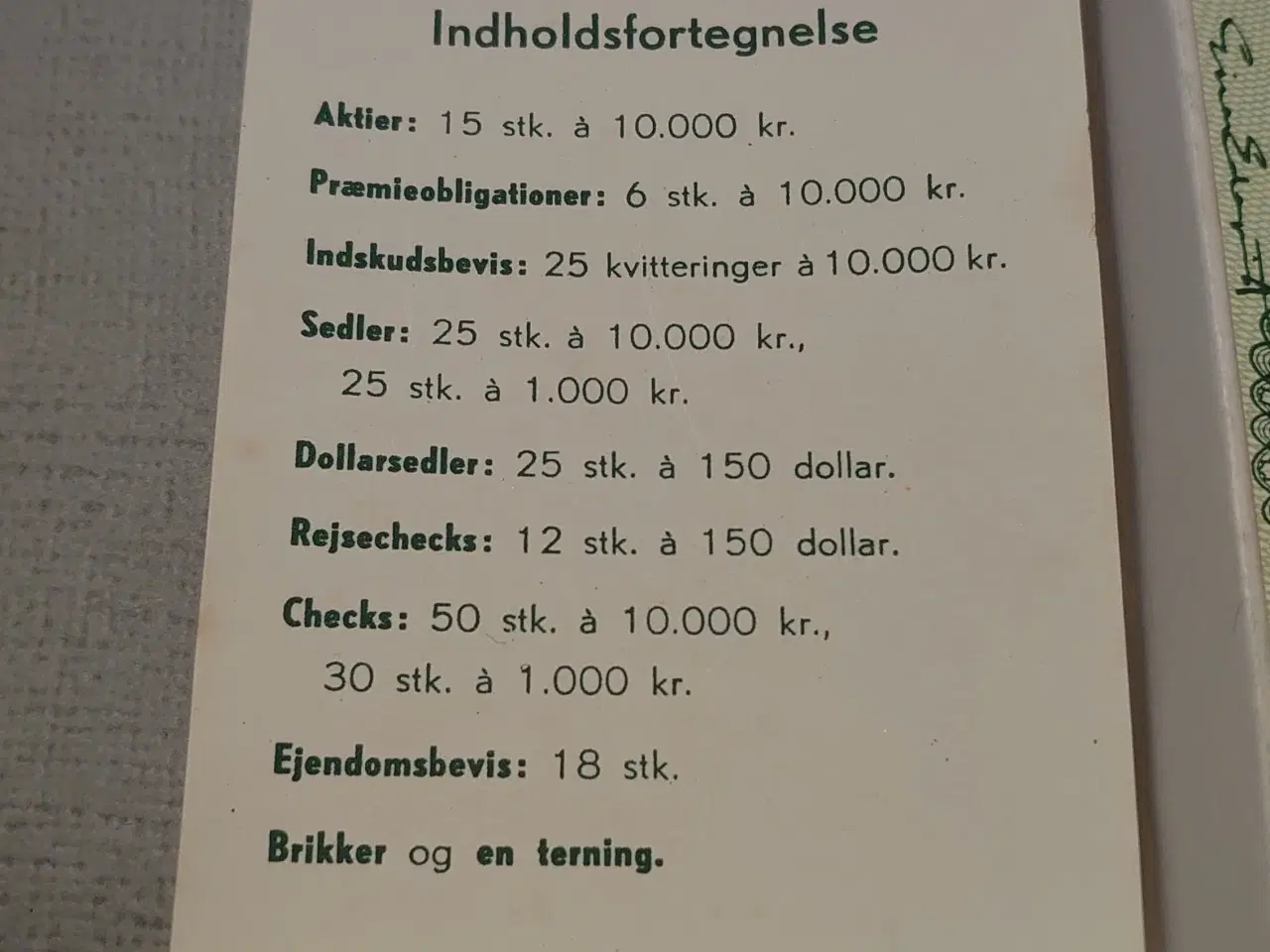 Billede 3 - Bankspillet.Paletspil No 4099 fra ca.1960. Komplet