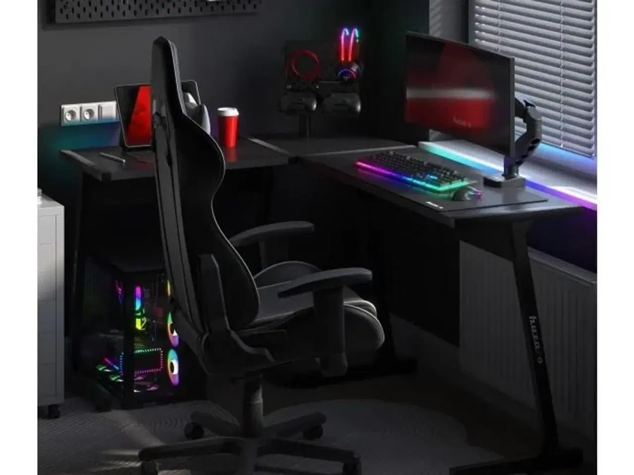 Billede 15 - Gamingbord Huzaro Hero 6.0 RGB – sort L-form