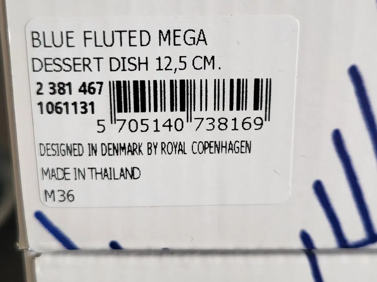 Billede 3 - Blue Fluted Mega desserttallerkner 