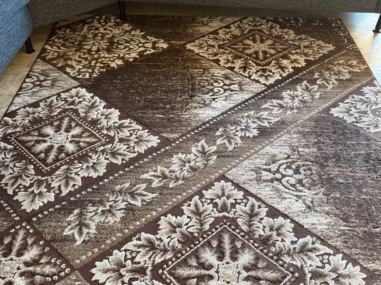 Billede 6 - 2 store bløde tæpper 200x290 cm /brun mønst
