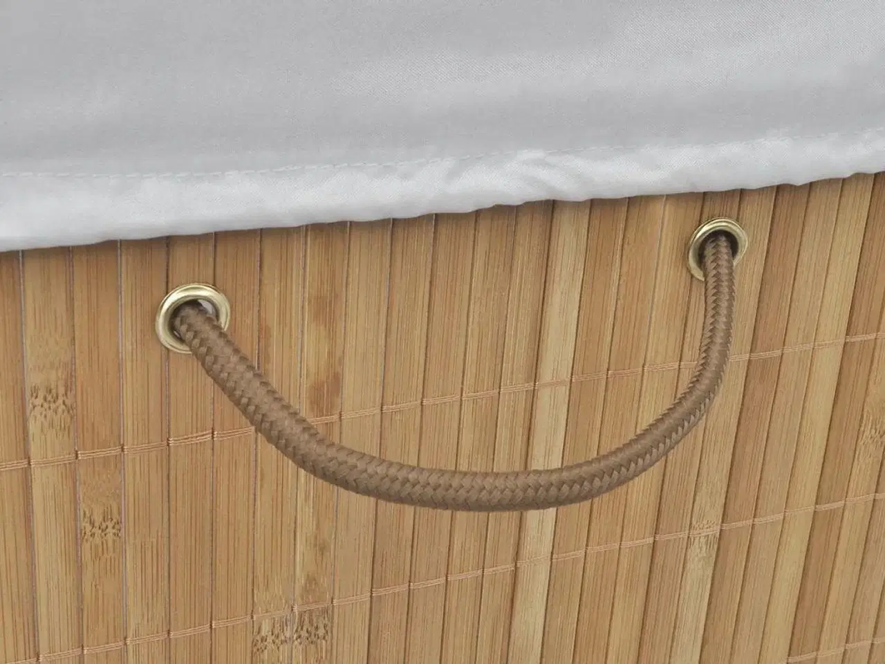 Billede 2 - Vasketøjskurv bambus rektangulær naturfarvet