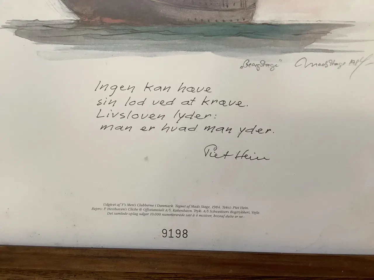 Billede 5 - Tryk Mads Stage med tekst af Piet Hein