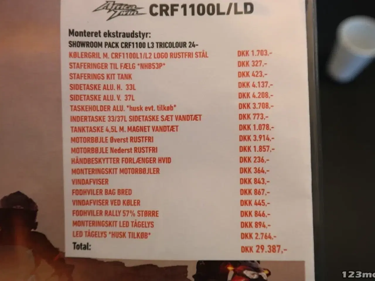 Billede 29 - Honda CRF 1100 L Africa Twin ES MC-SYD       BYTTER GERNE