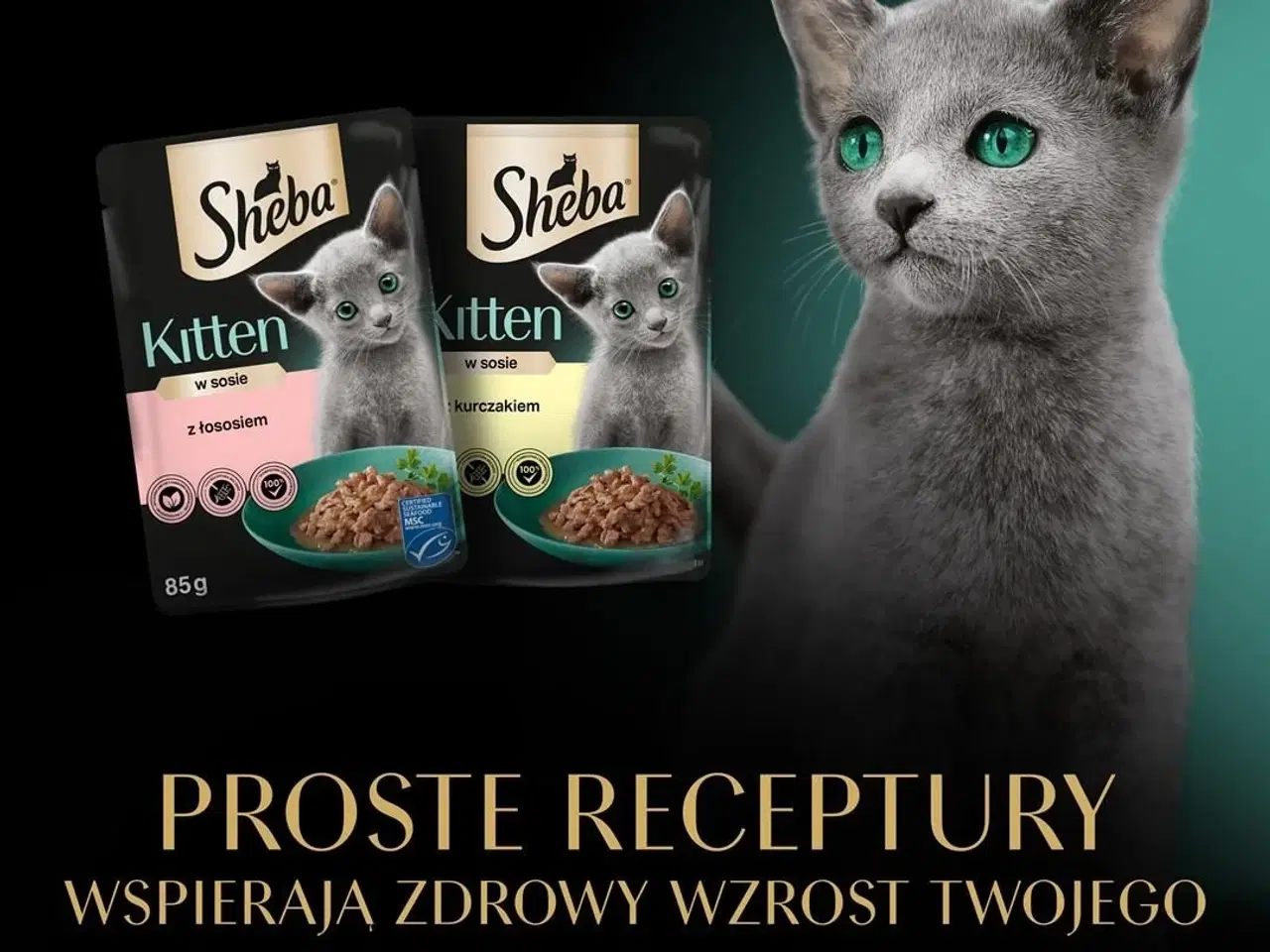 Billede 3 - Vådfoder til kattekillinger Sheba – udvalg i sauce, 40×85 g