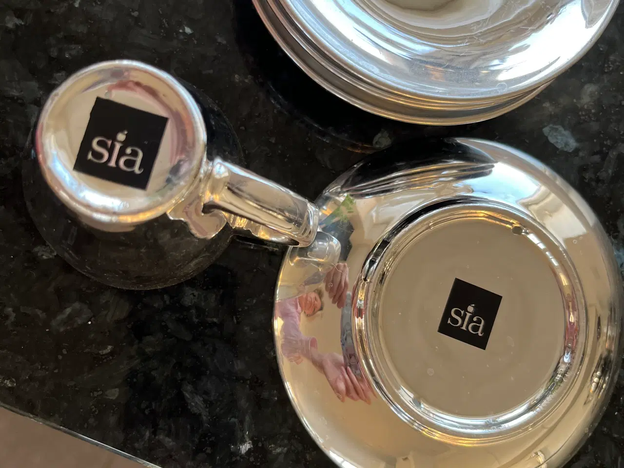 Billede 2 - Sia espresso kopper i sølv med underkop