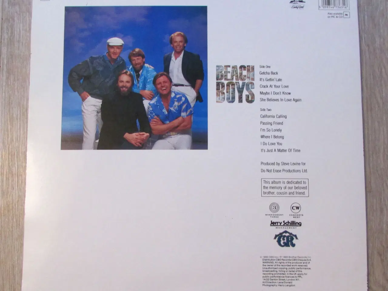 Billede 2 - THE BEACH BOYS - BEACH BOYS (85) LP