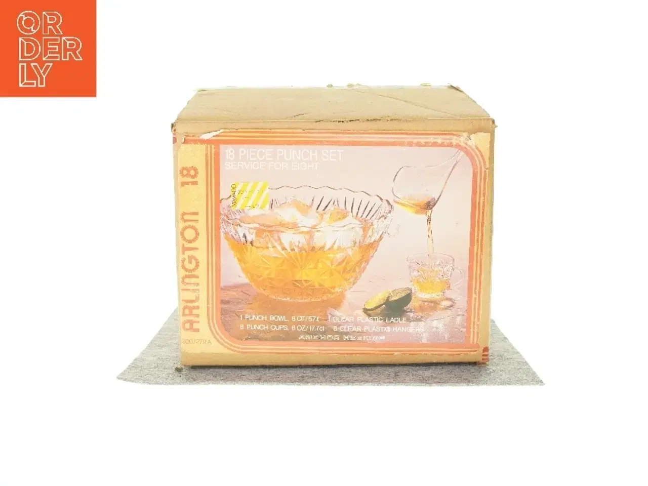 Billede 2 - Punchskål m. 8 glas fra Arlington (str. HØ skål: 18x30 cm)
