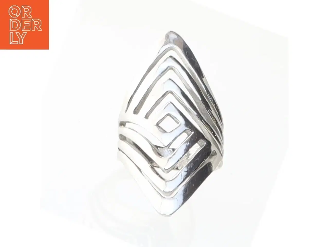 Billede 3 - Vintage geometrisk sølvring (str. 54 mm)