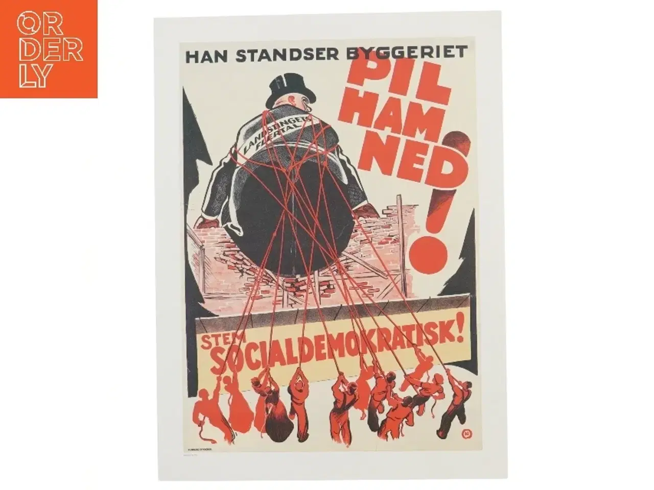 Billede 1 - Plakat med politisk kunstmotiv (str. 40x30 cm)