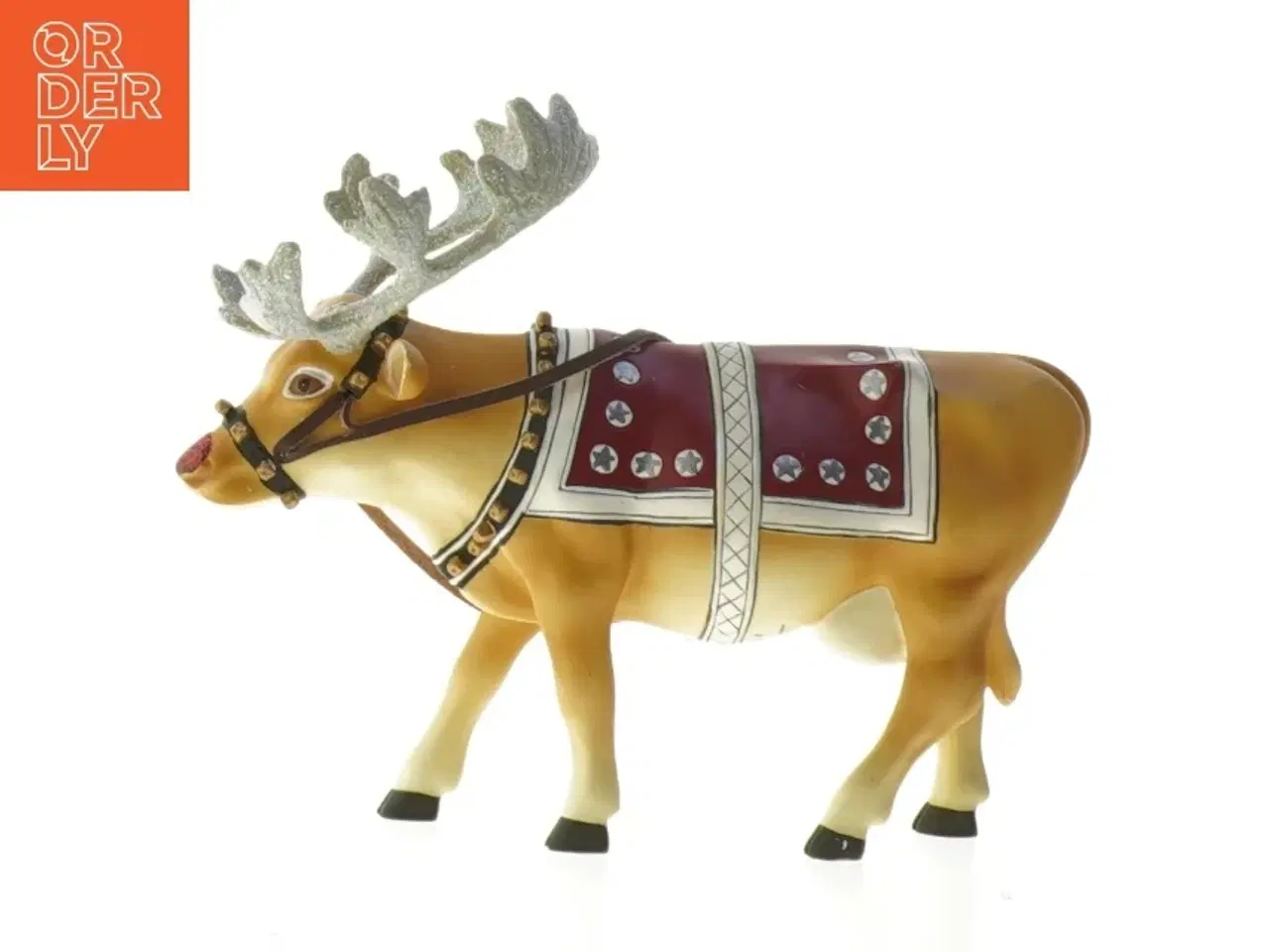 Billede 1 - Dekorativ rensdyrfigur fra CowParade (str. 15,5 cm)