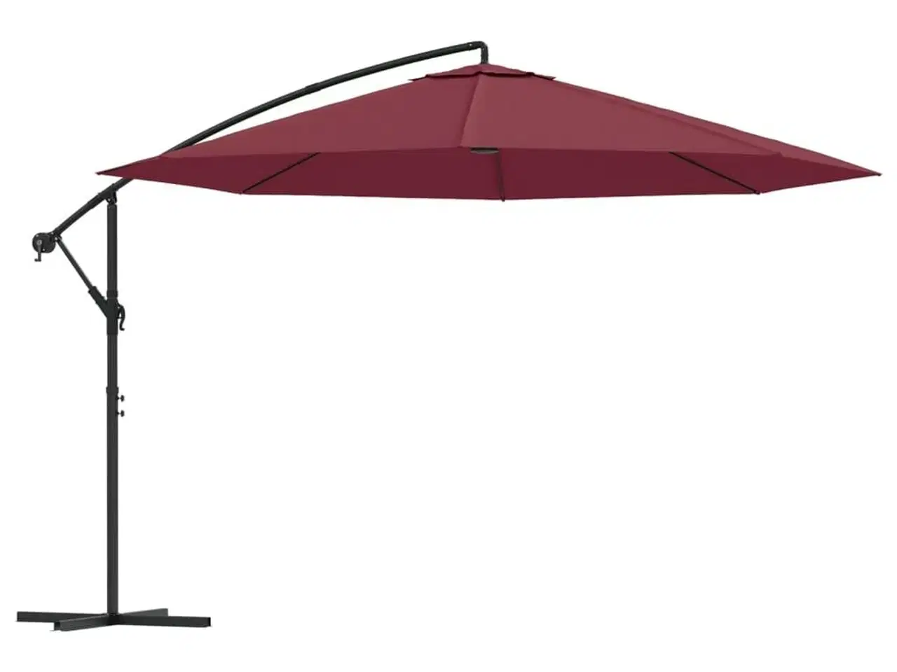 Billede 2 - Hængeparasol 350 cm aluminiumstang bordeauxfarvet