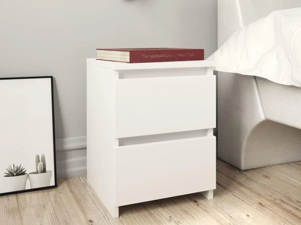 Billede 1 - Sengeborde 2 stk. 30x30x40 cm konstrueret træ hvid