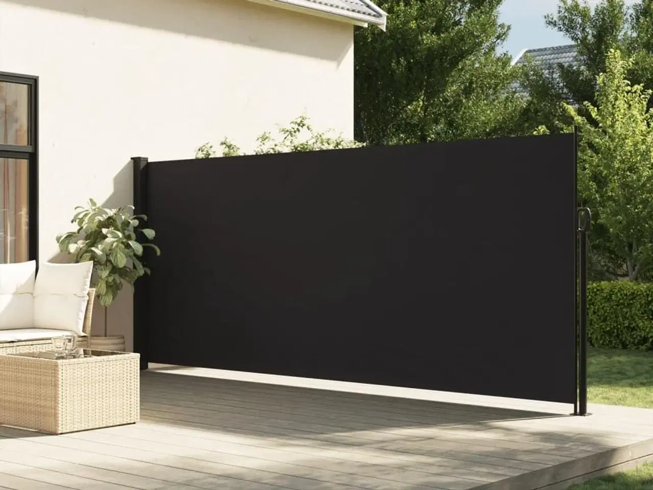 Billede 1 - Sidemarkise 160x300 cm sammenrullelig sort