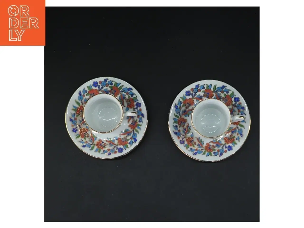 Billede 6 - Porcelæns kaffekop sæt med tallerkener fra Kutahya (str. Ø 11,5& 5,5 cm)