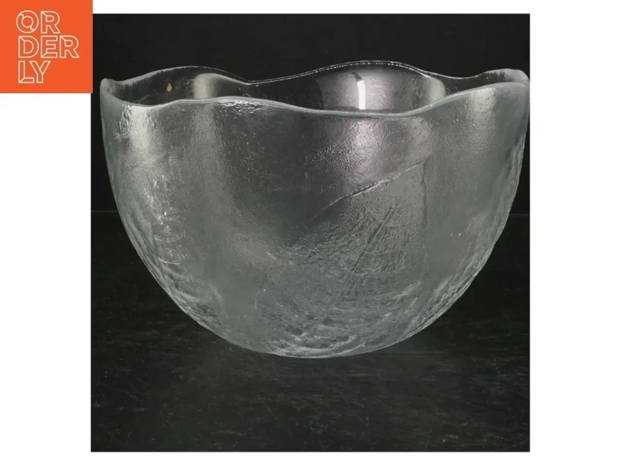 Billede 1 - Glas skål med mønster (str. Ø. 23 cm)