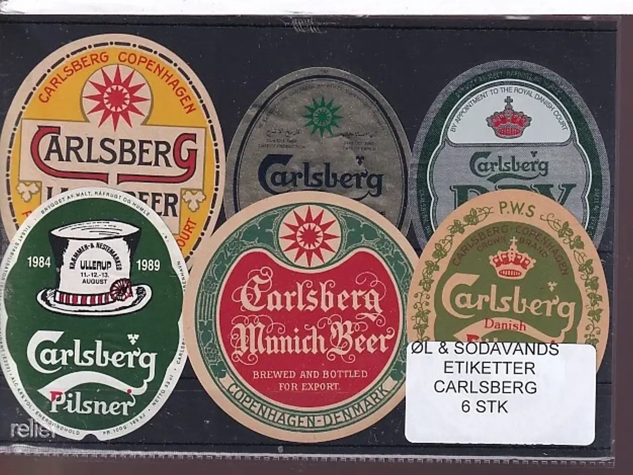 Billede 1 - Øl og Sodavands Etiketter - Carlsberg - 6 Stk.