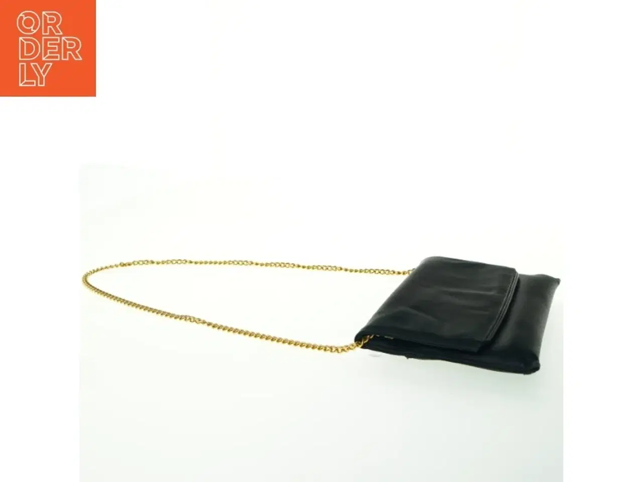 Billede 3 - Sort aftenclutch med guldkæde (str. 23x14,5 cm)