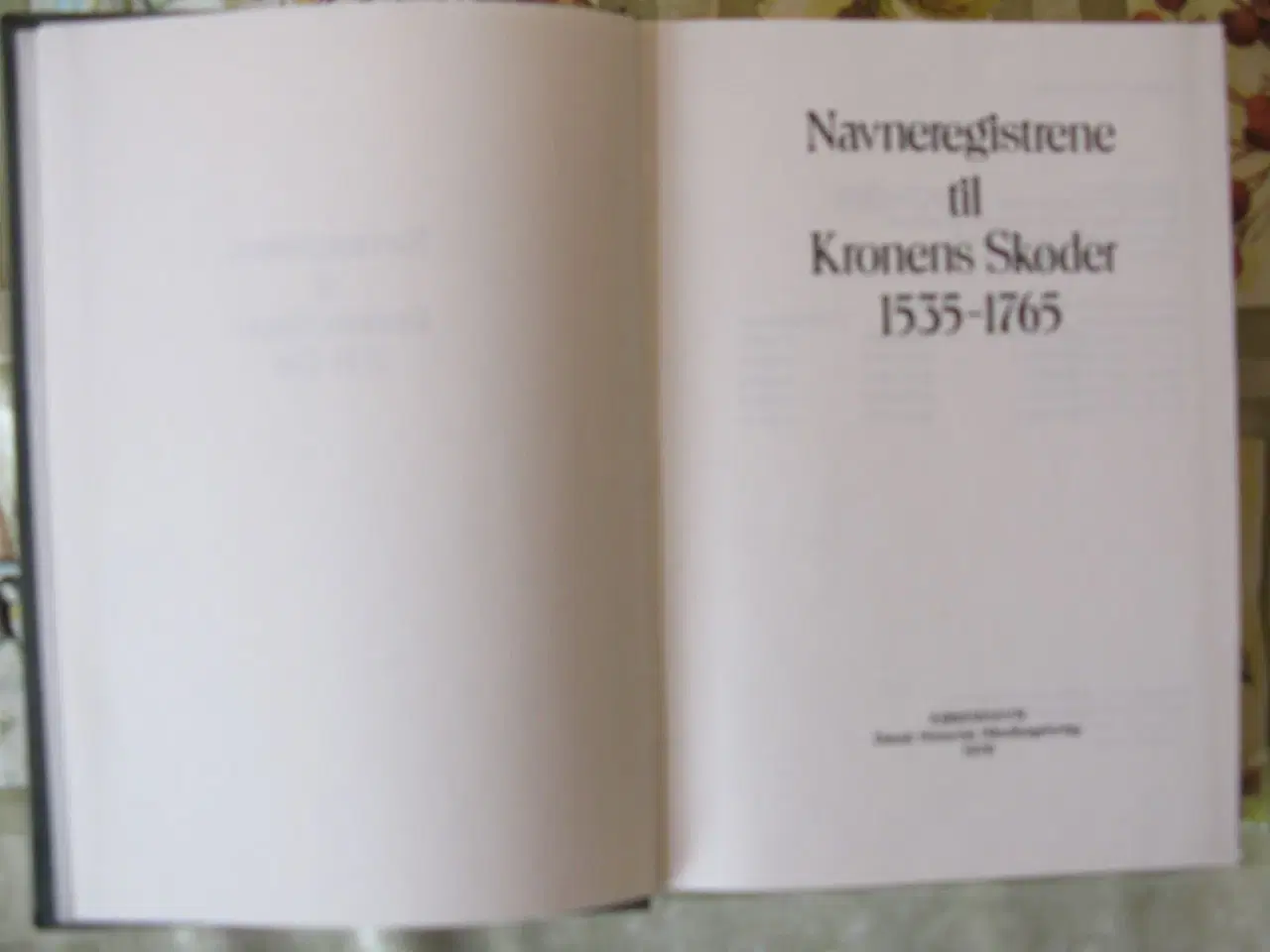 Billede 1 - Navneregister til Kronens skøder 1535-17