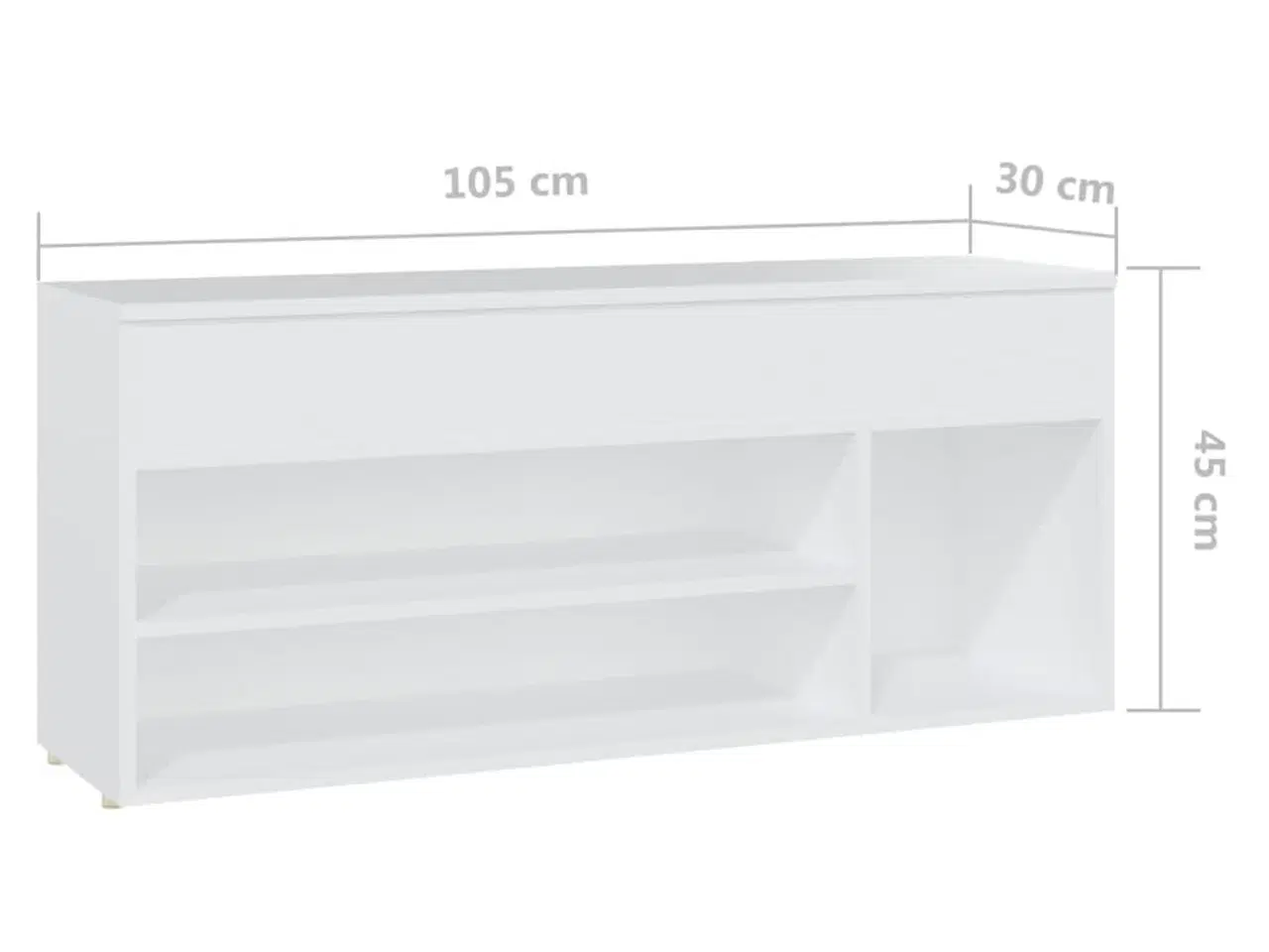 Billede 9 - Skoreol 105x30x45 cm spånplade hvid