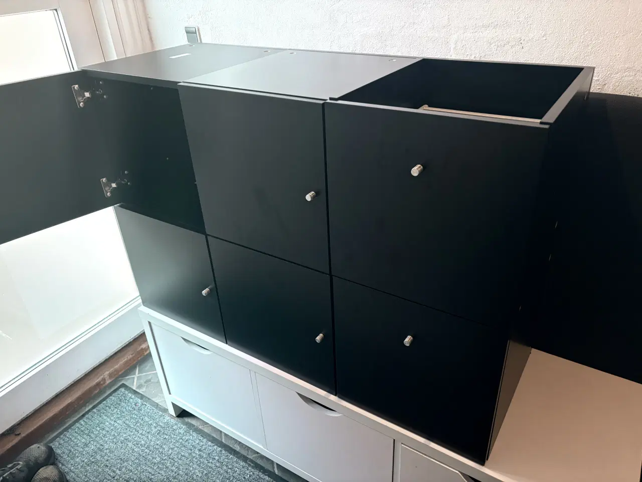 Billede 1 - Låge og skuffe til ikea reol (kallax) sort