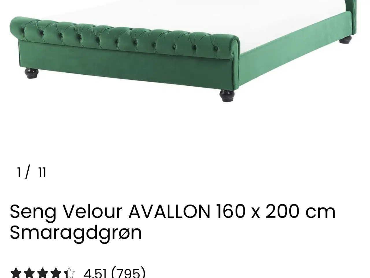 Billede 3 - Velour seng fra beliani