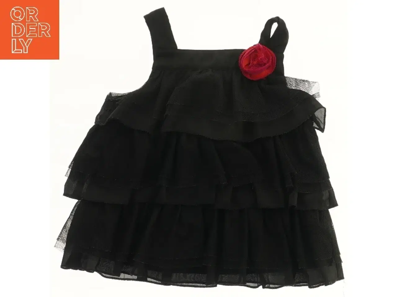 Billede 1 - Sort Kjole med Flæser fra H&M (str. 104)