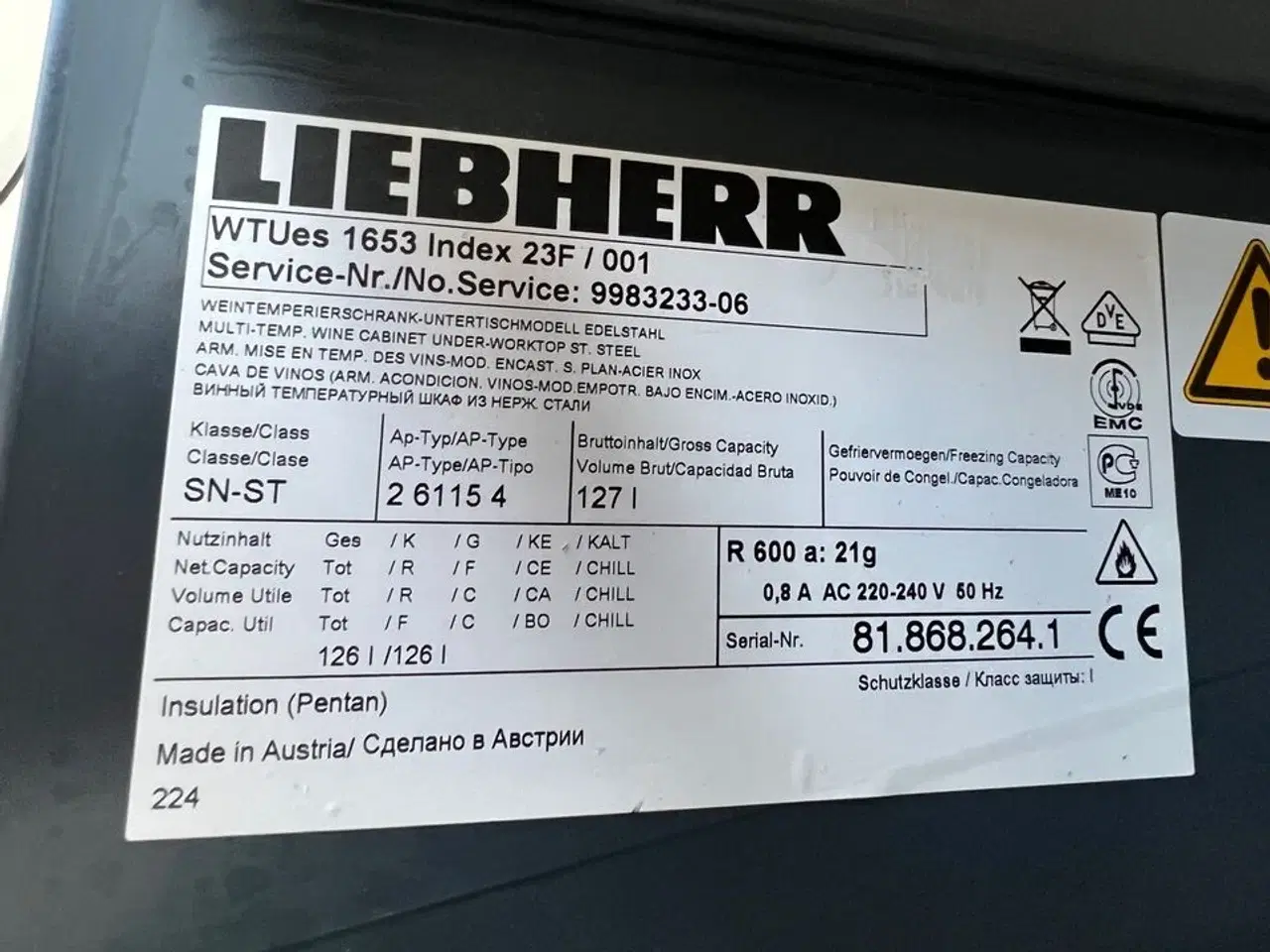 Billede 6 - Vinkøleskab LIEBHERR