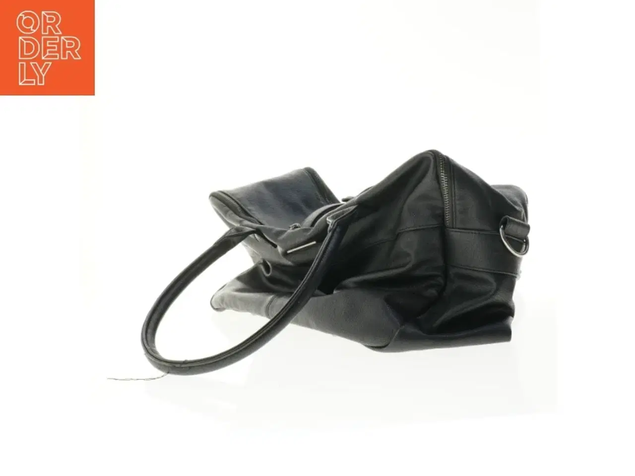 Billede 4 - Sort læderpusletaske (str. 47 x 24 x 18 cm)