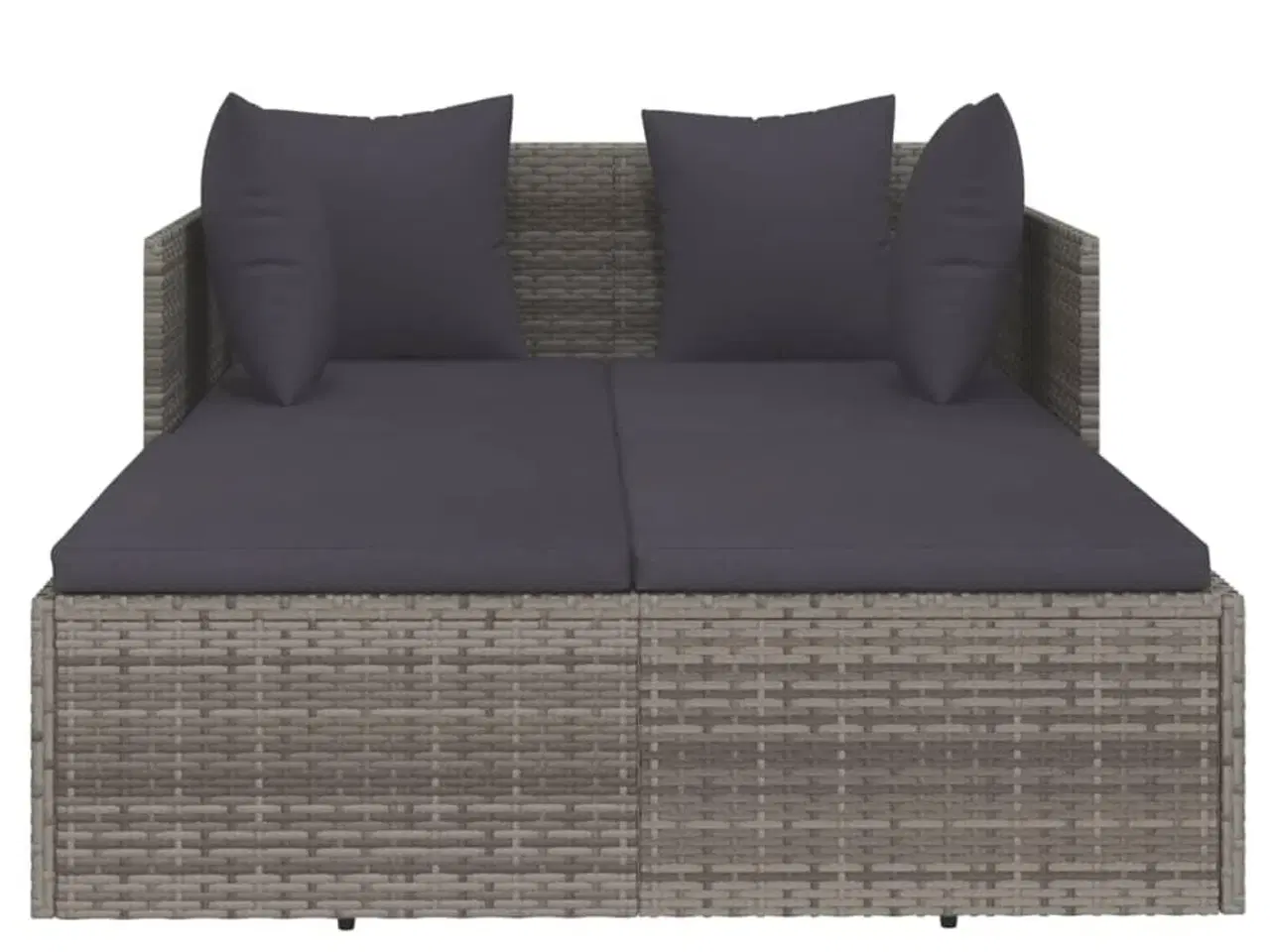 Billede 3 - Solseng med hynder 182x118x63 cm polyrattan grå