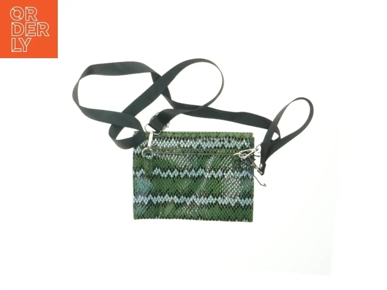 Billede 2 - Grøn snake print taske (str. 21x16 cm)