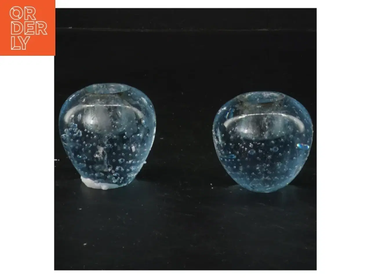 Billede 2 - Små blå glaslysestager (str. 5x5 cm)