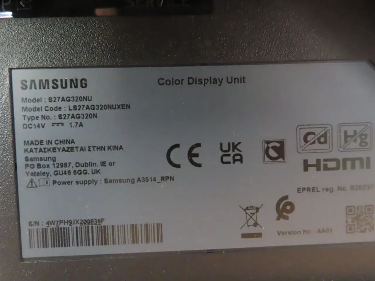 Billede 3 - 27" Computerskærm SAMSUNG S27AG320NU