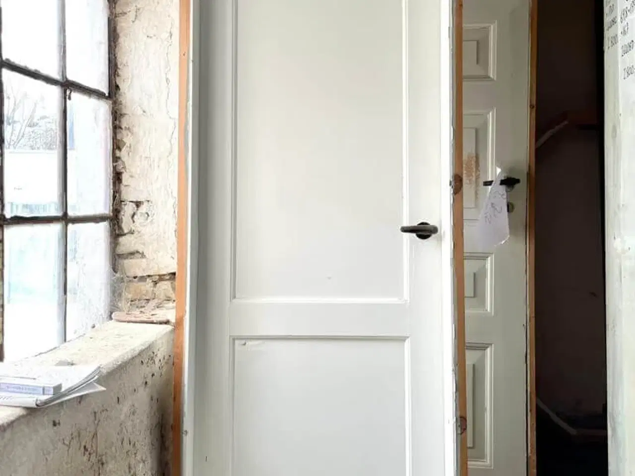 Billede 2 - Smal, højrehængt fyldningsdør m. karm