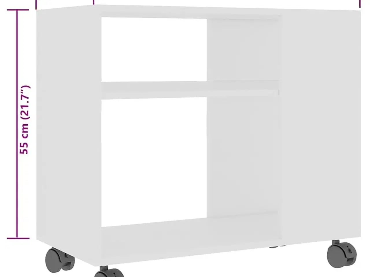 Billede 6 - Sidebord 70x35x55 cm konstrueret træ hvid