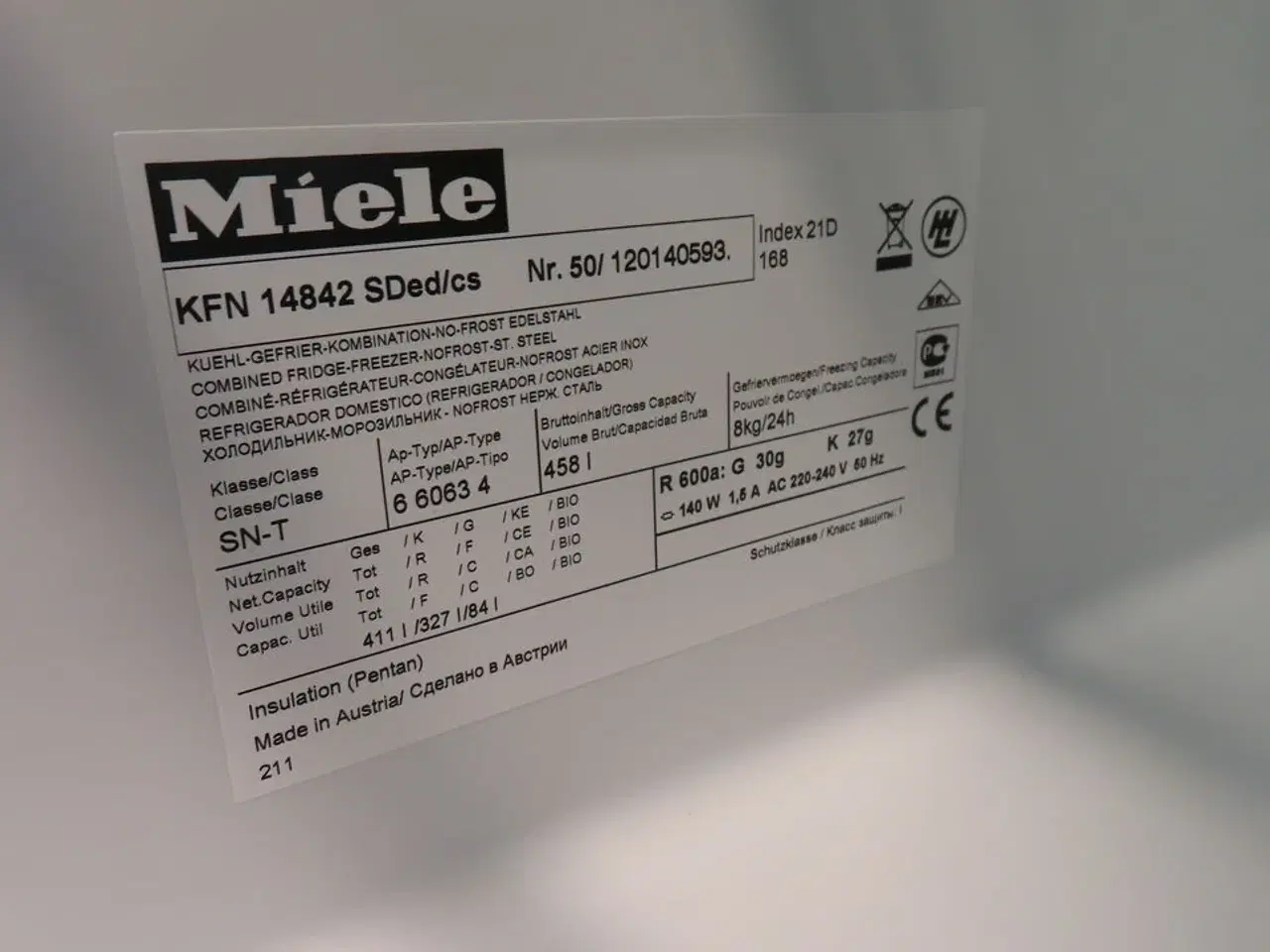 Billede 5 - Køle/fryseskab MIELE KFN 14842