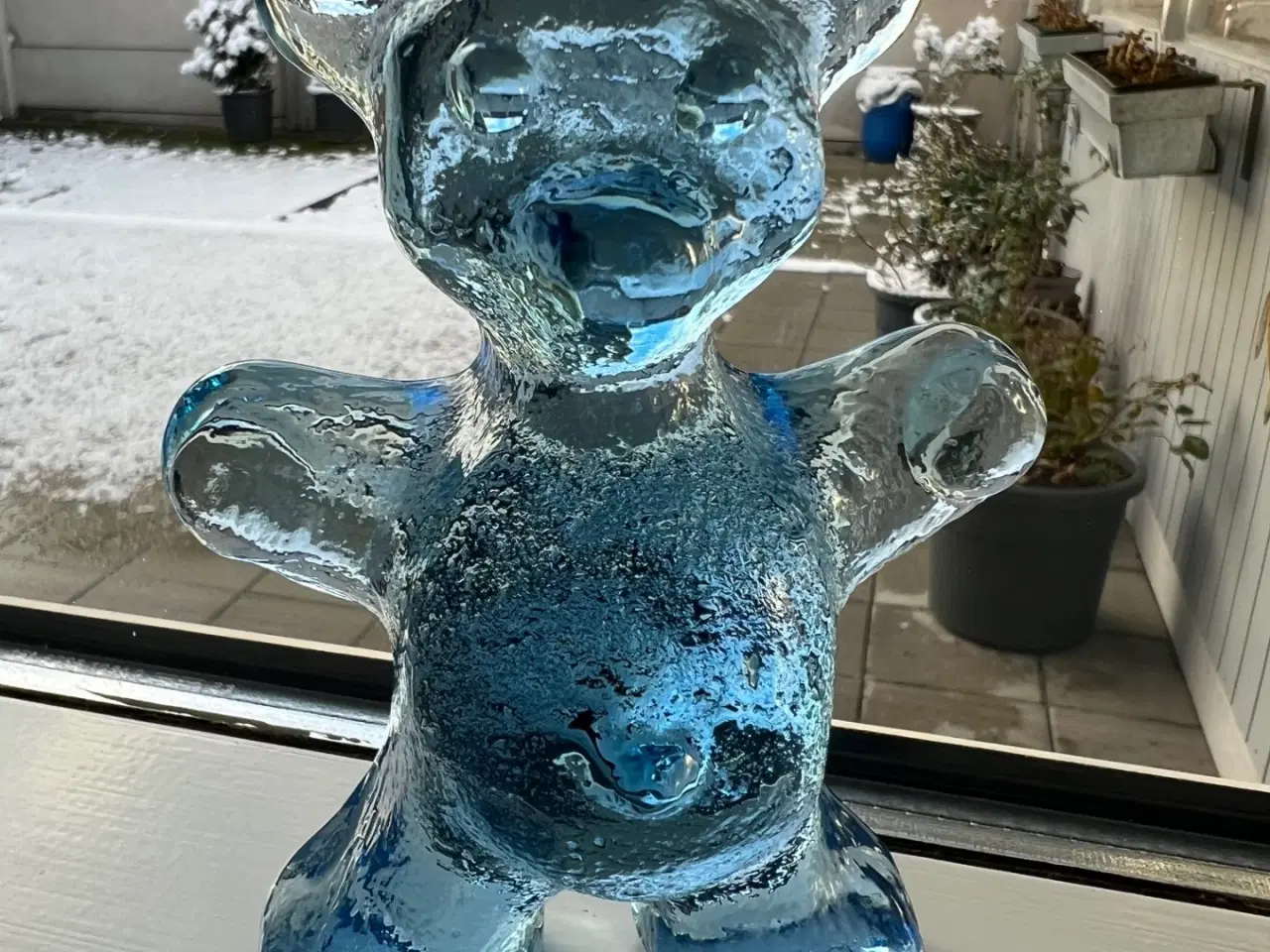 Billede 1 - Blå bamse i glas.