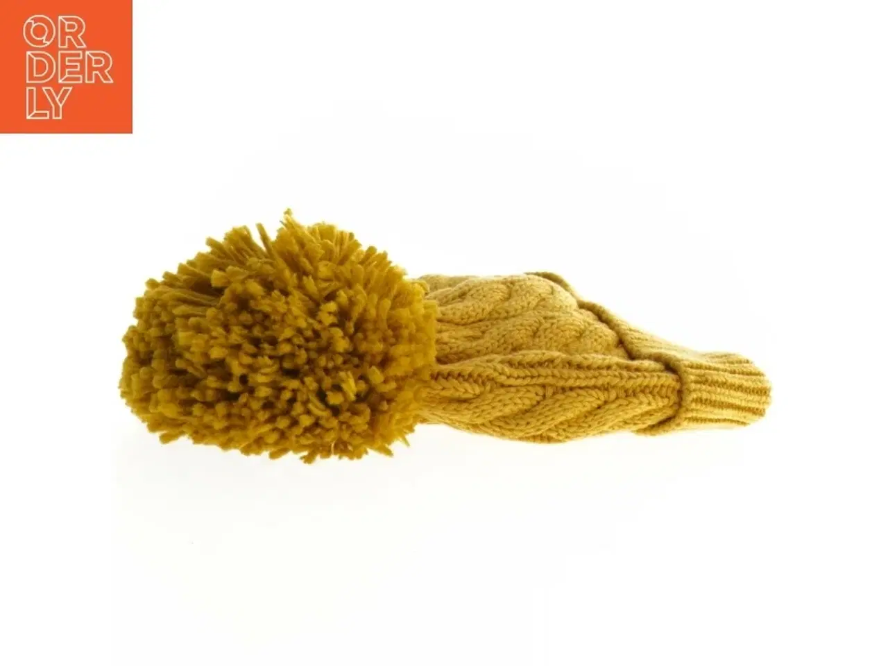 Billede 3 - Gul strikket hue med pompon fra Next (str. 6 mdr)