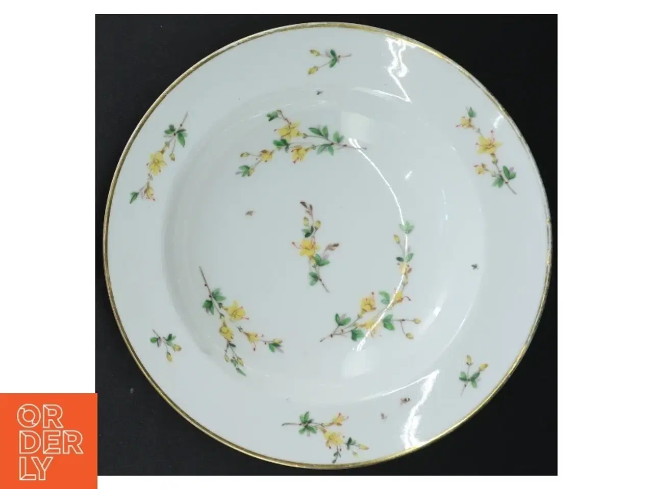 Billede 2 - Porcelænsskååle med blomsterdekoration (str. Ø 23 cm)