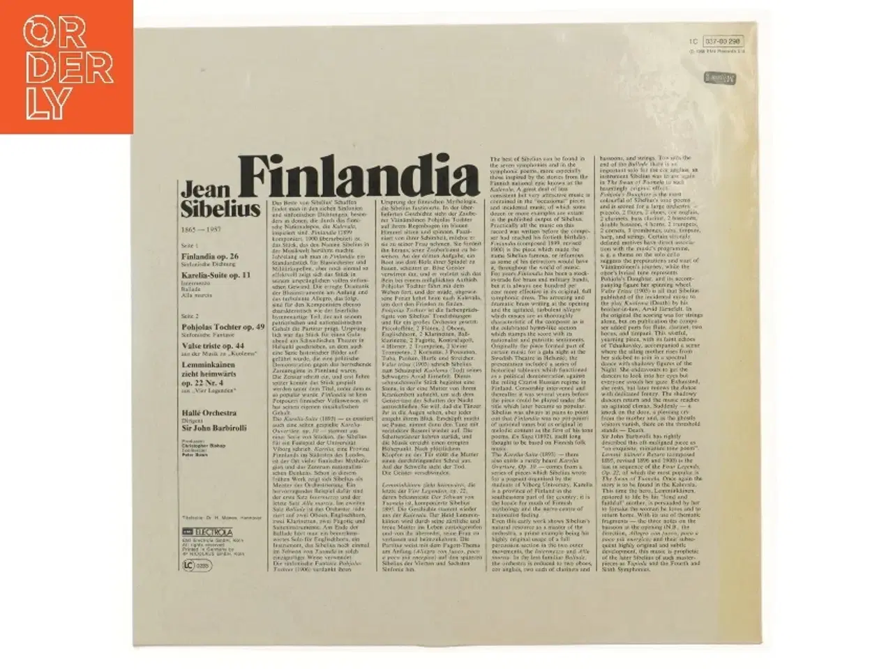 Billede 2 - Jean Sibelius Finlandia LP