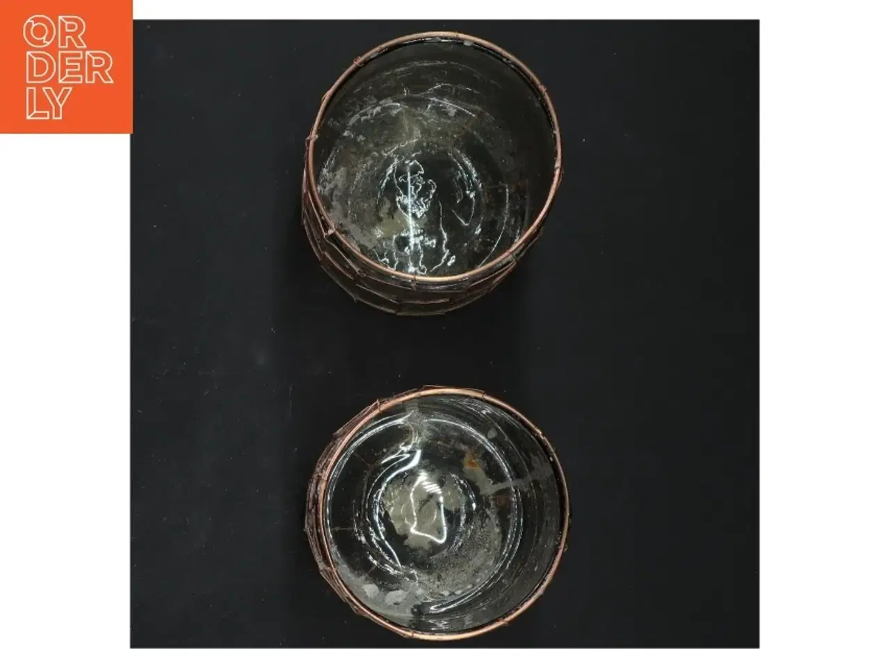 Billede 3 - To Rustikke glaskrukker med net (str. 10x8 cm)