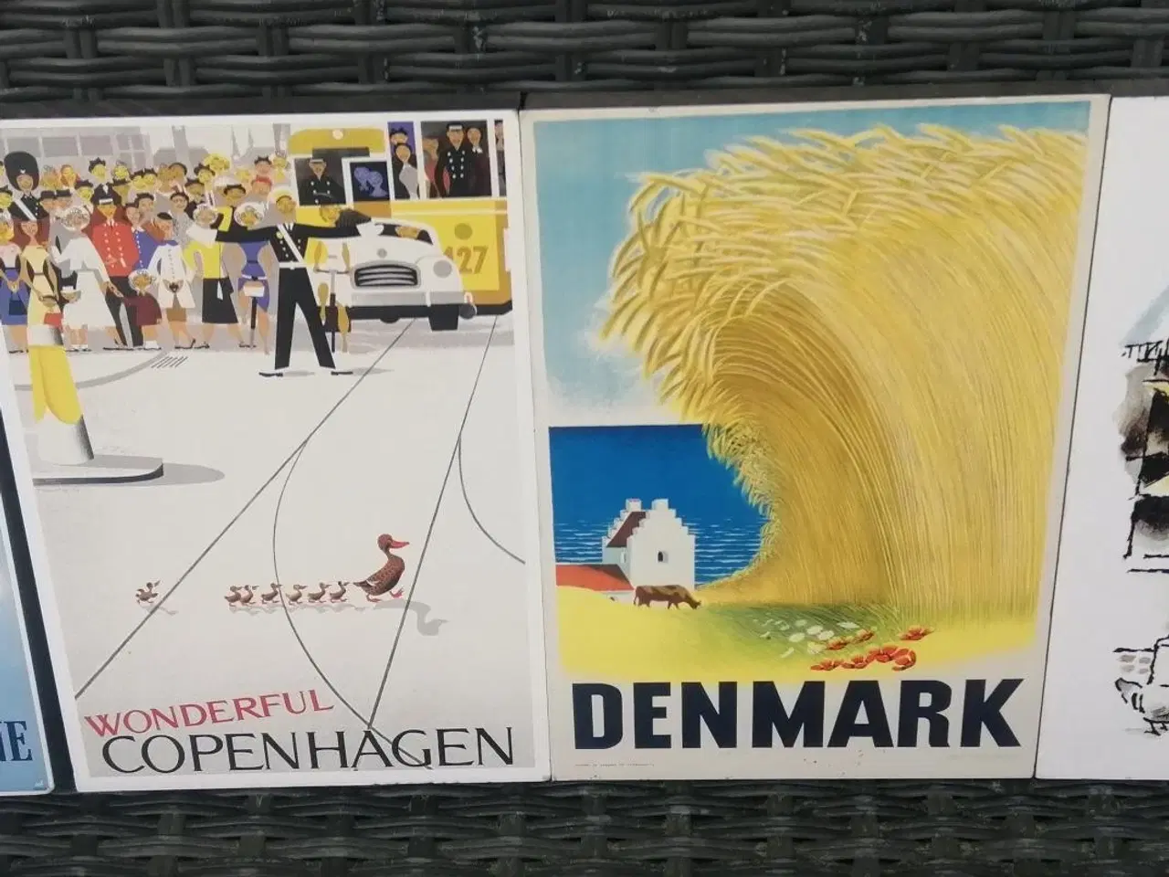 Billede 2 - 7 FLOTTE RETRO "DANMARK" TRÆSKILTE, 15X21 CM