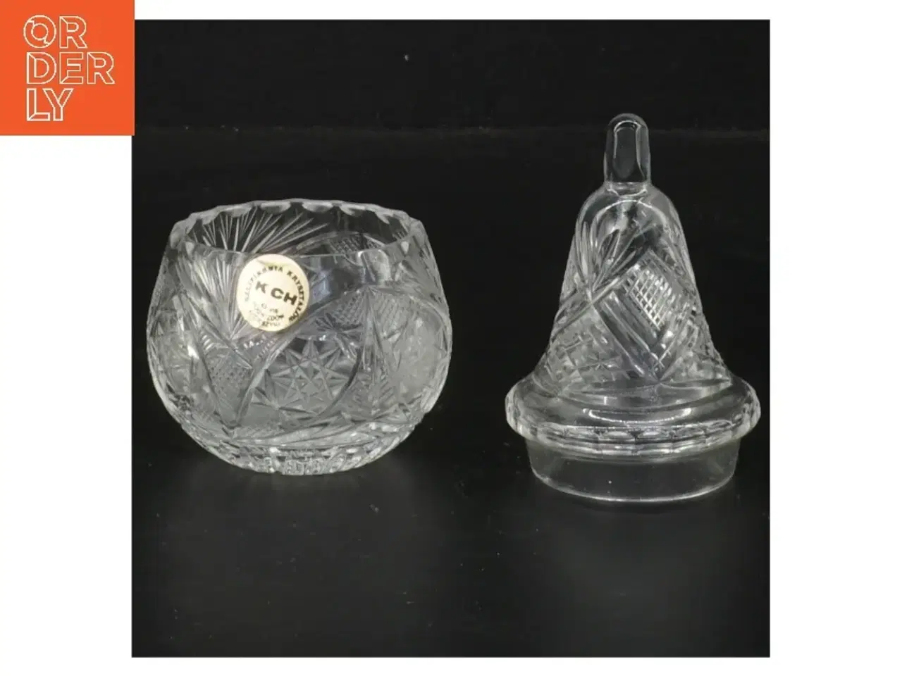 Billede 2 - Krystal glas med låg(str. 12 cm) (str. 12 cm)