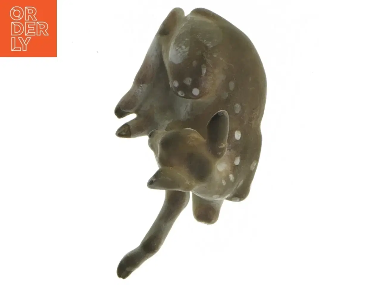 Billede 4 - Keramikfigur af en siddende rådyr (str. 12,5x6,5 cm)