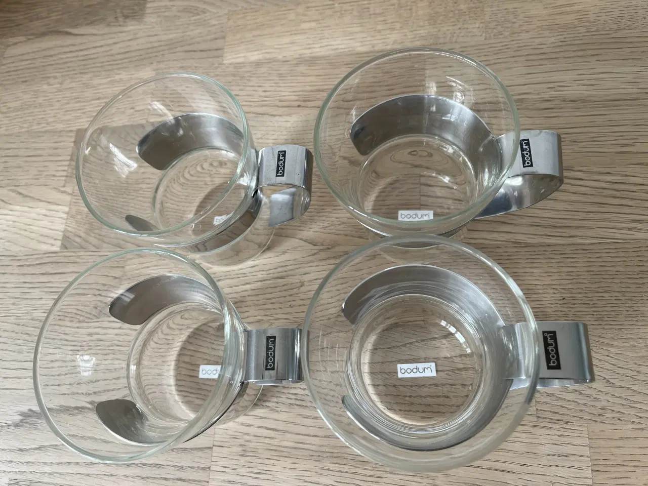Billede 3 - 4 Bodum glas-kopper med aftagelig hank